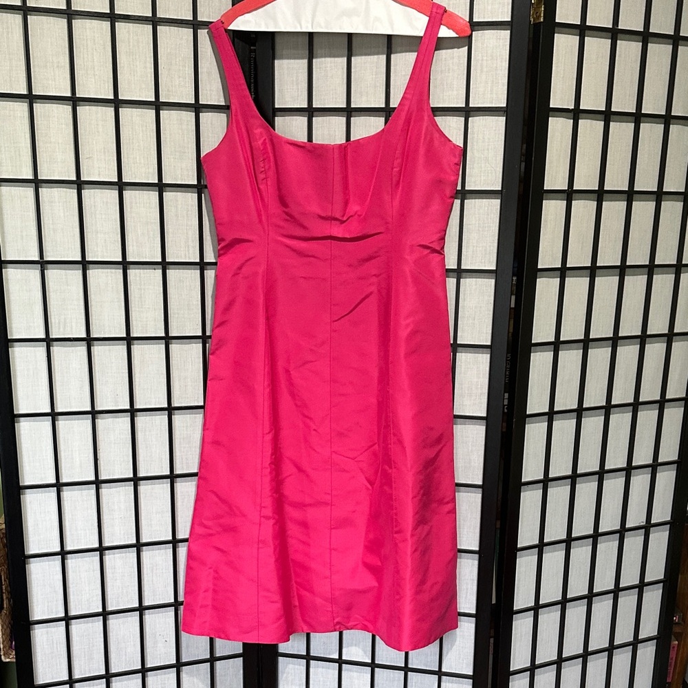 J. Crew Vibrant Pink Sleeveless Dress Size 10 Worn Once Zip Back